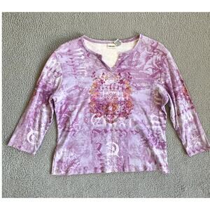 Vintage CHEROKEE Y2K T Shirt Womens XL Purple Witchy Whimsigoth Fairy Grunge